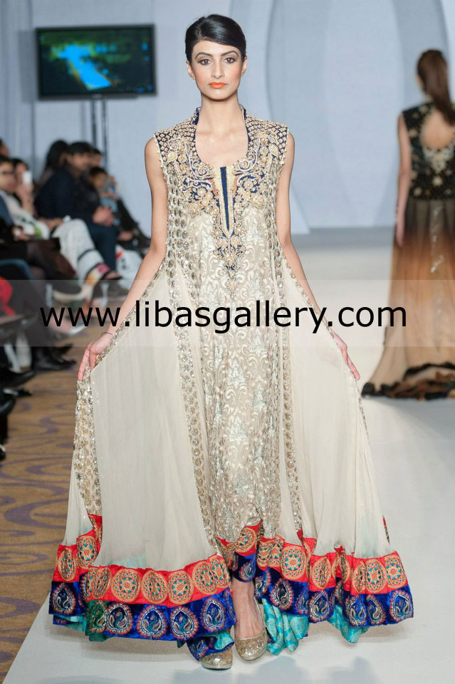 Ecru Bavaria Anarkali 