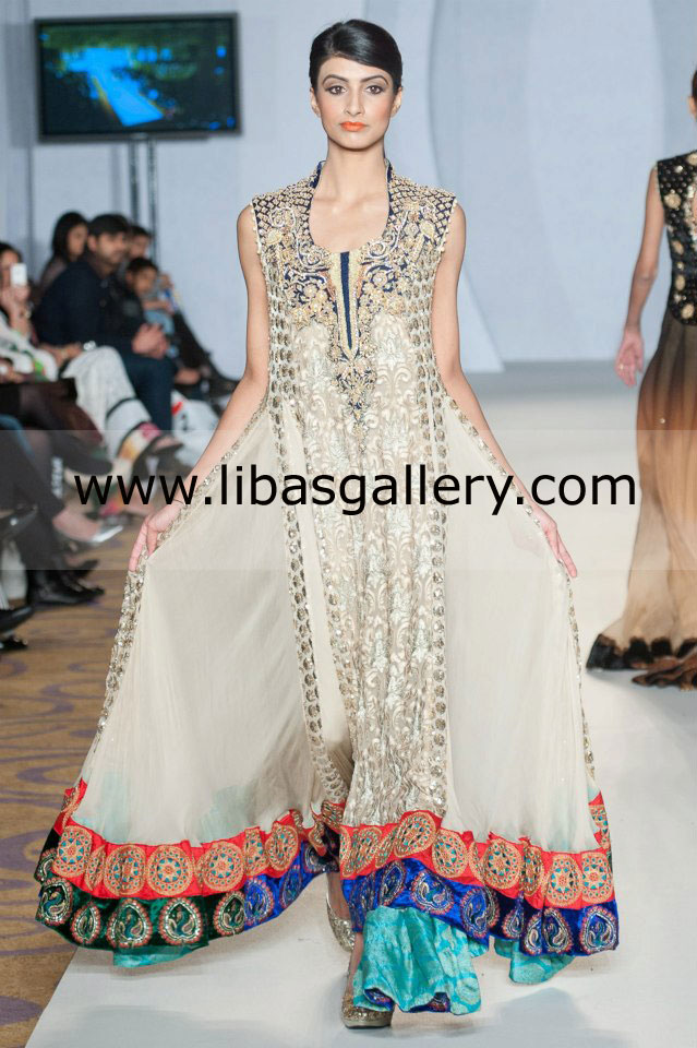 Ecru Bavaria Anarkali 