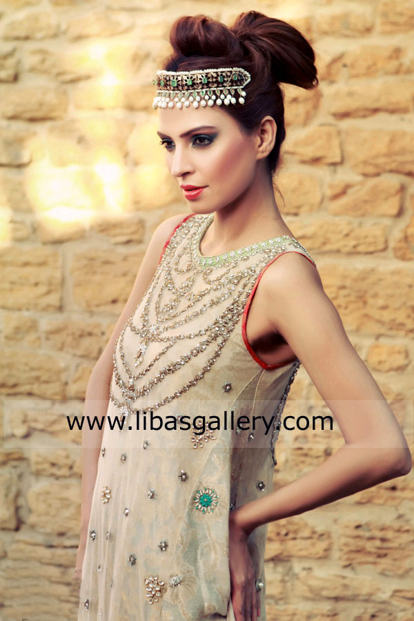 Champagne Heloise Anarkali Dress