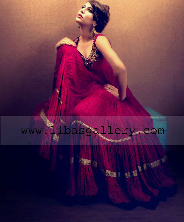 UP Maroon Designer Anarkali Dress