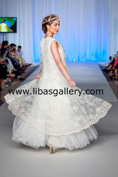 White Garwin Anarkali Wedding Dress 