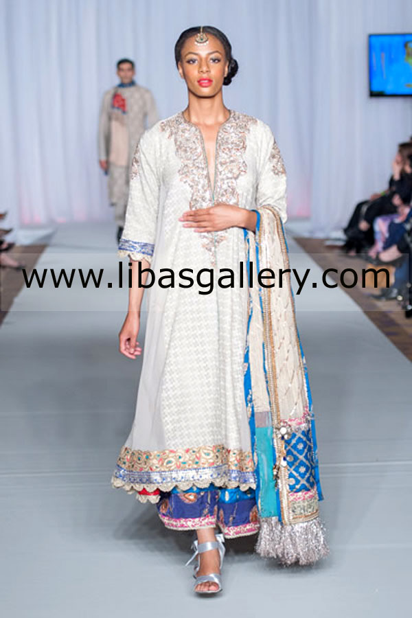 White Glee Anarkali Dresses 
