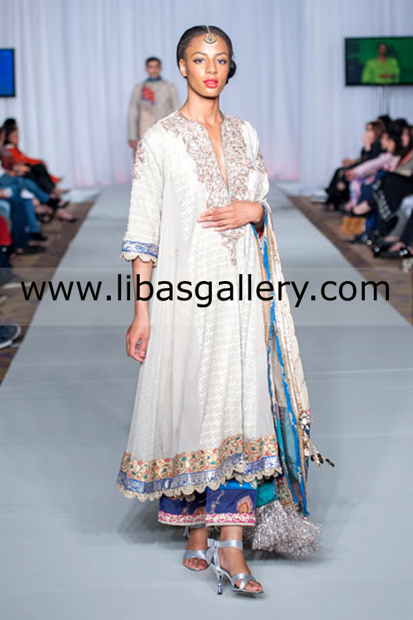 White Glee Anarkali Dresses 