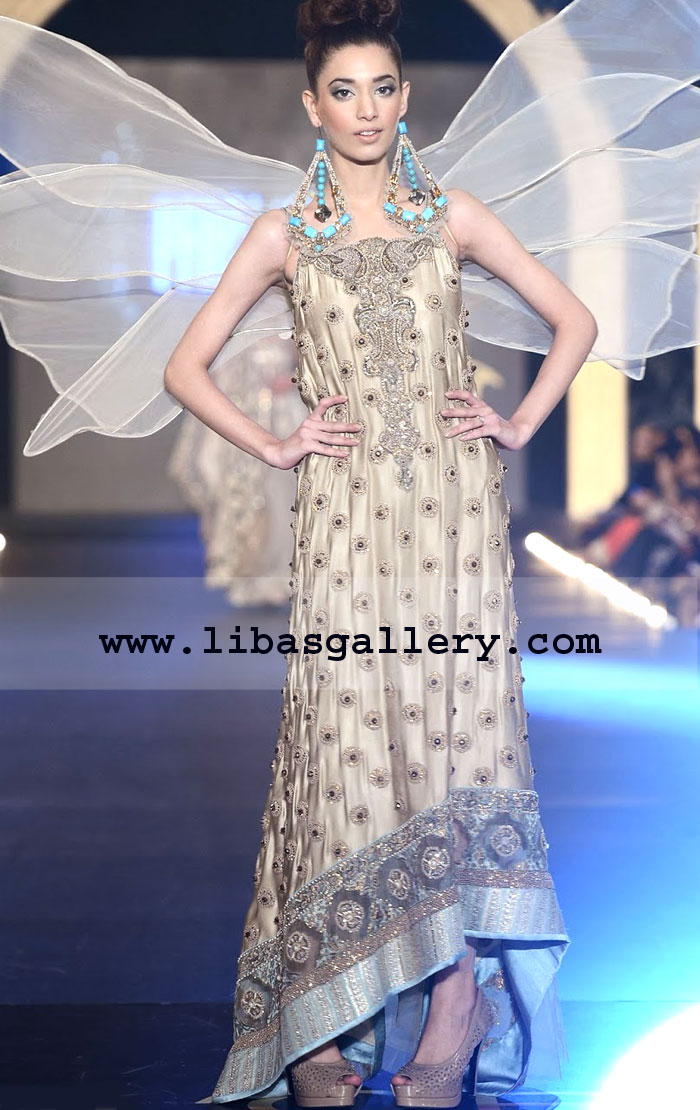 Tan Cortney Anarkali Style Dress 
