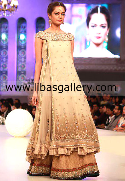 Gold Ice Cabrio Anarkali Style Dress 