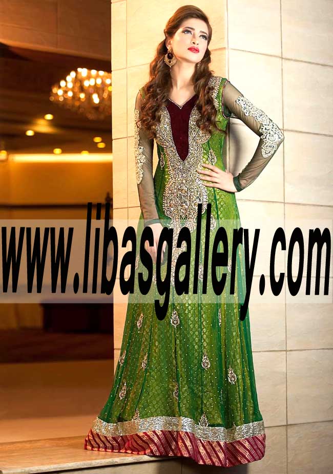 Ravishing Anarkali Dress With Beautiful Embellishments