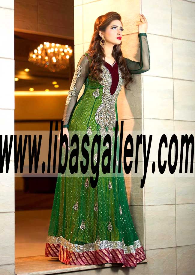 Ravishing Anarkali Dress With Beautiful Embellishments