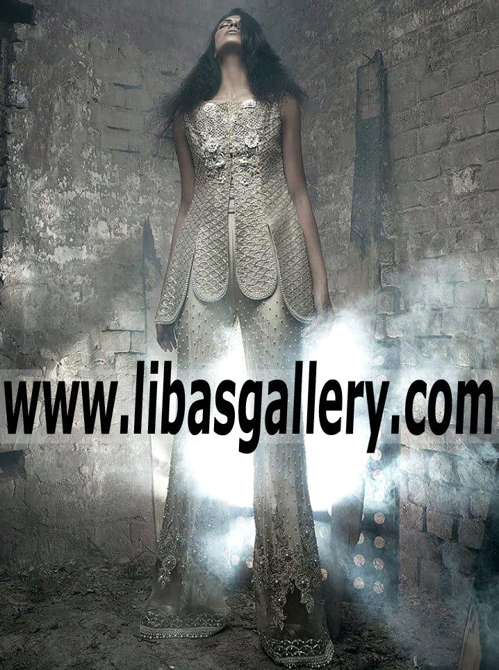 Creative Pale Gold Carnation Anarkali 