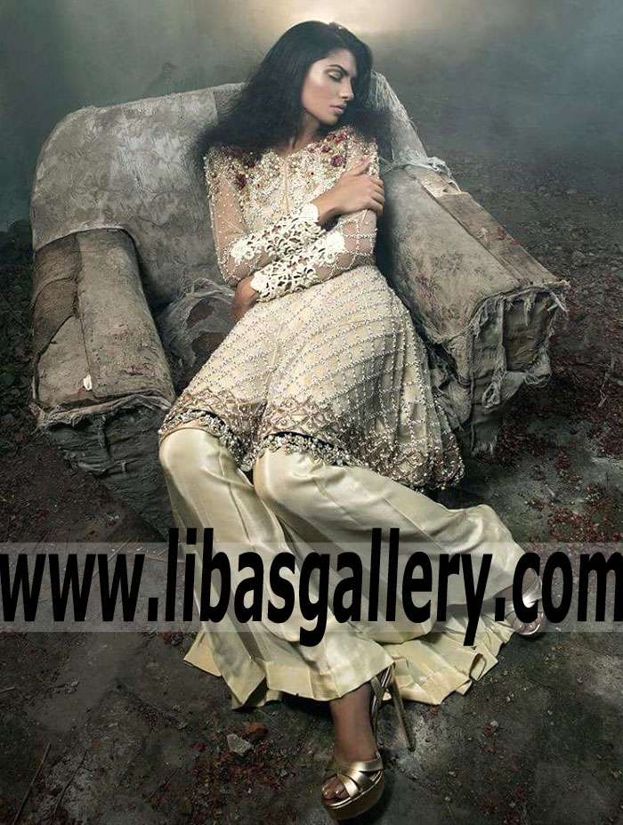 Stylish Ivory Aster Designer Anarkali