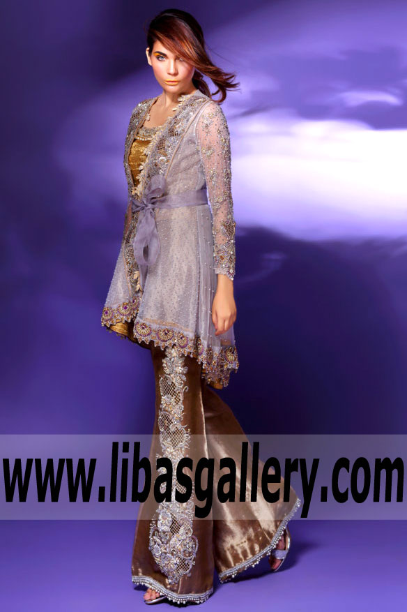 Marvelous Bright Lavender Aster Anarkali Dress