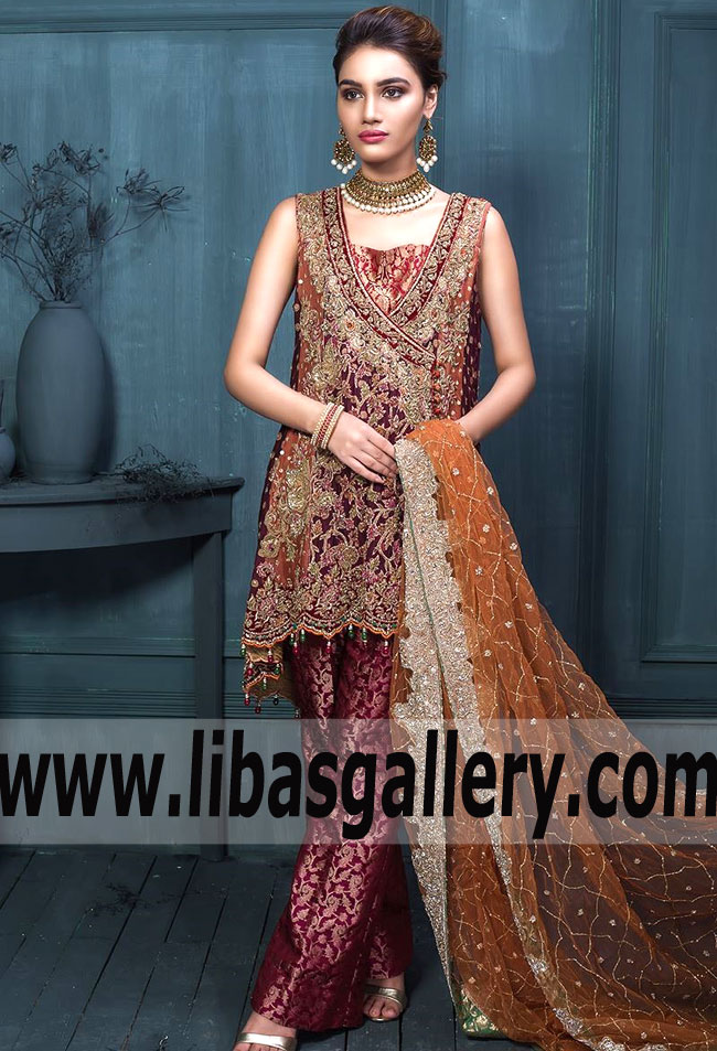 Newest Angrakha Style Dress for Wedding and Special Occasions Angrakha Style Dresses Angrakha Style with Pencil Trouser Online Crawley UK