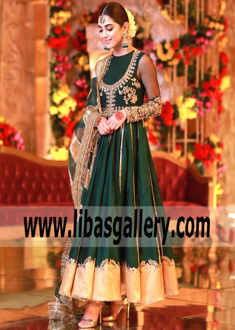 Brilliant Choice Emerald Green Gladiolus Anarkali