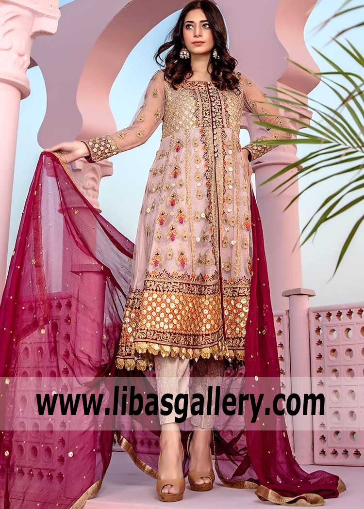 Pakistani Party Wear Missouri City Texas TX US Latest Anarkali Dress for Party and Formal Occasions