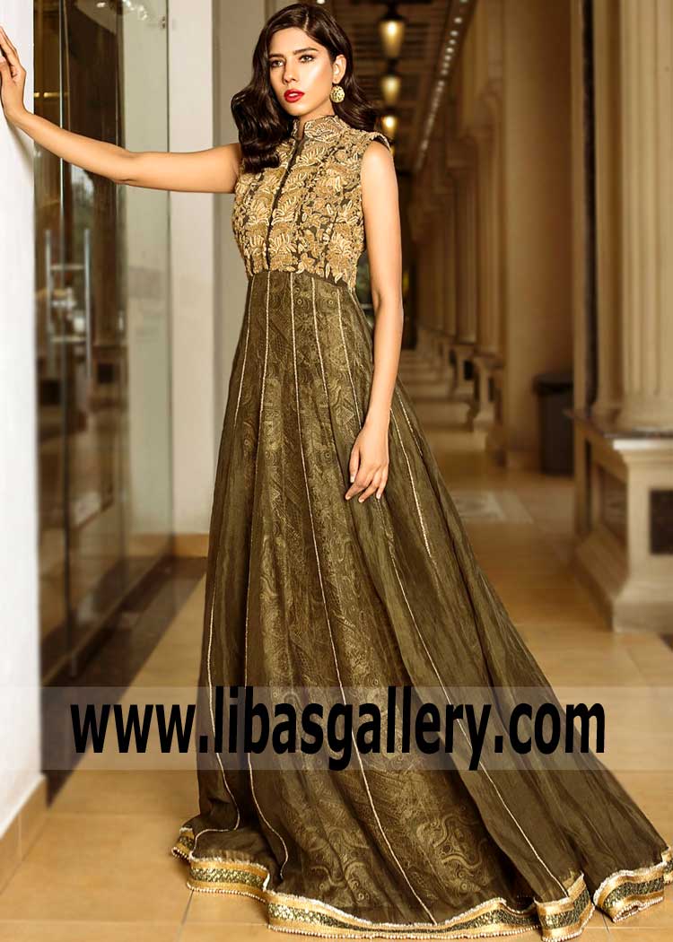 Outstanding Field Drab Long Maxi Dress for Many Events