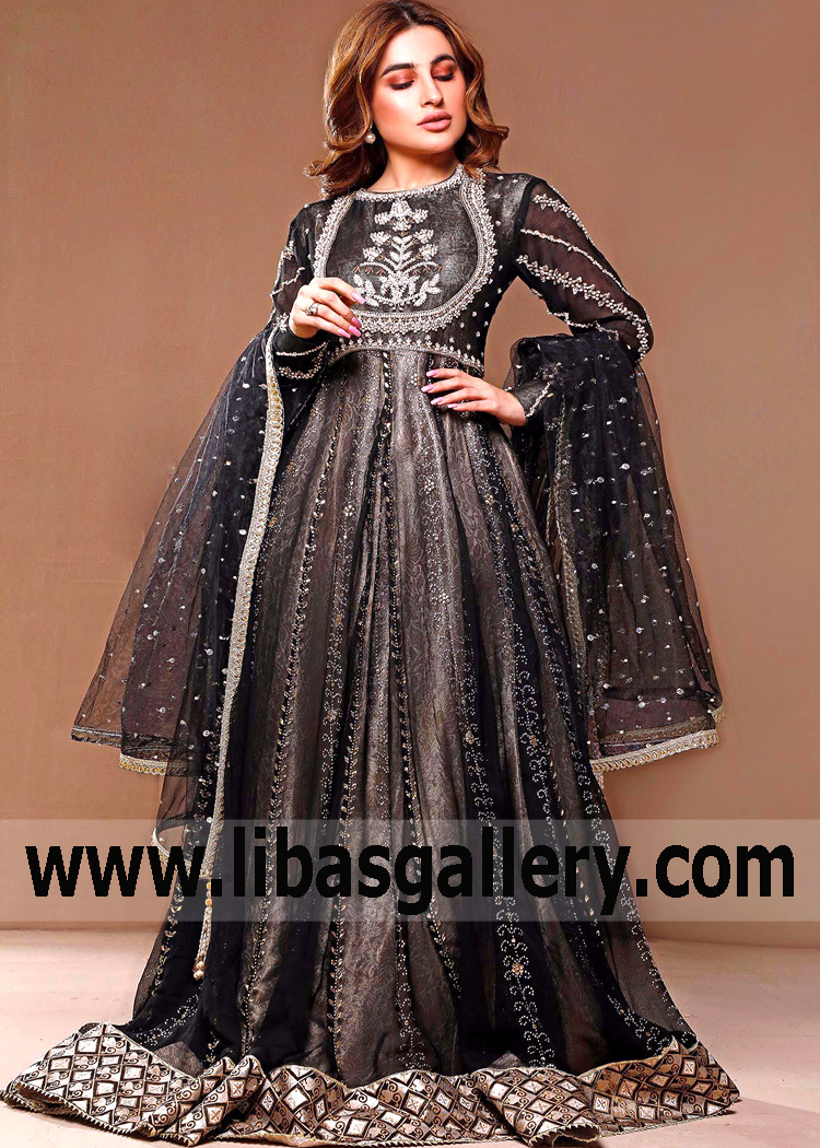 Black Veneta Anarkali Suit