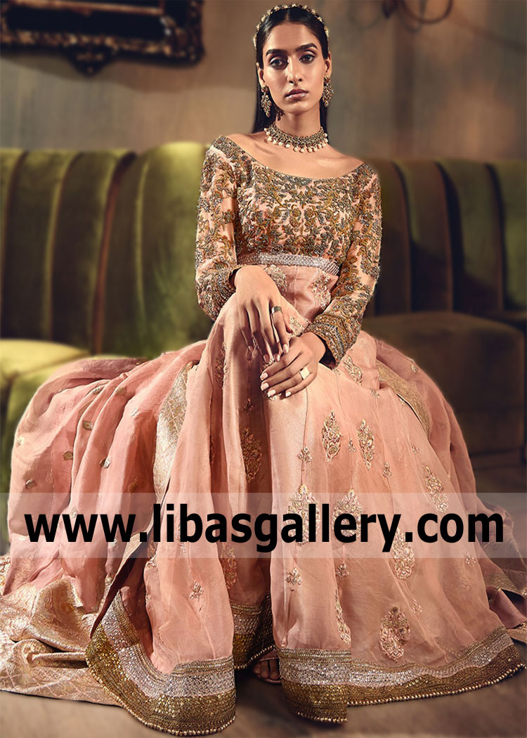 Apricot Prunelle Anarkali Suit for Many Festive Occasions