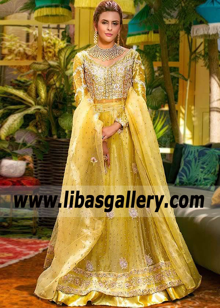 Pakistani Bridal Pishwas with Lehenga Manhattan New York USA Best Bridal Pishwas Suits
