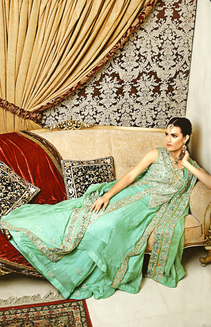 latest wedding chiffon bridal 2012 south london,light green bridal outfit pakistan soho road new arrivals Bridal Wear