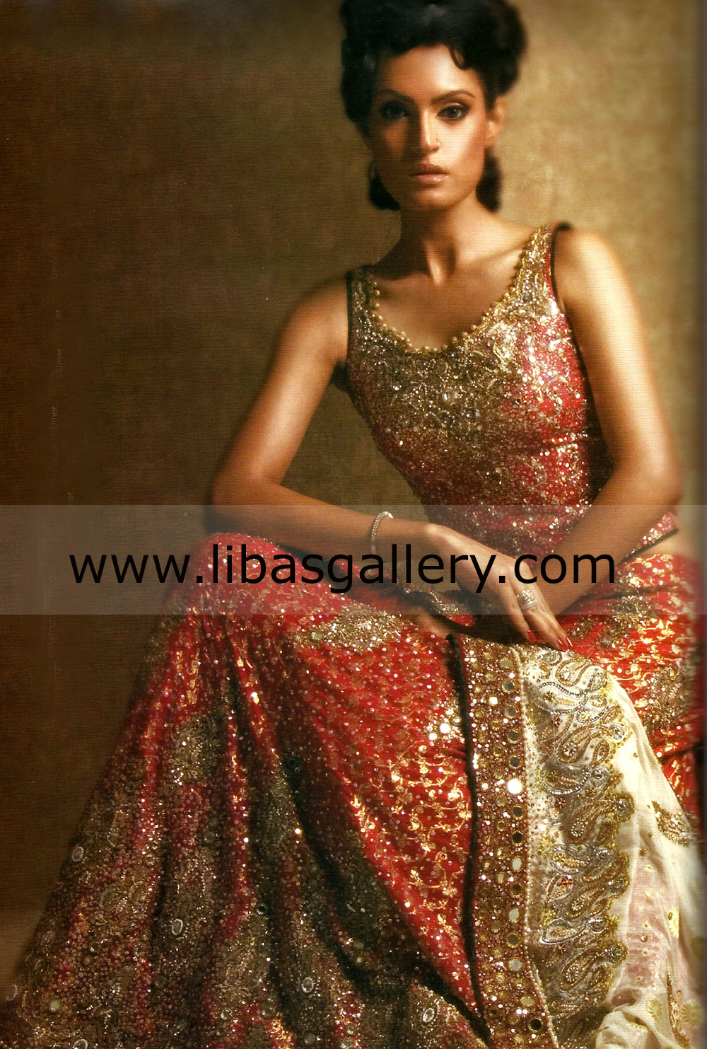 Orange Red Sondra lehenga