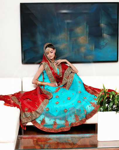 Turquoise Viktoria Beautiful Bridal Outfit
