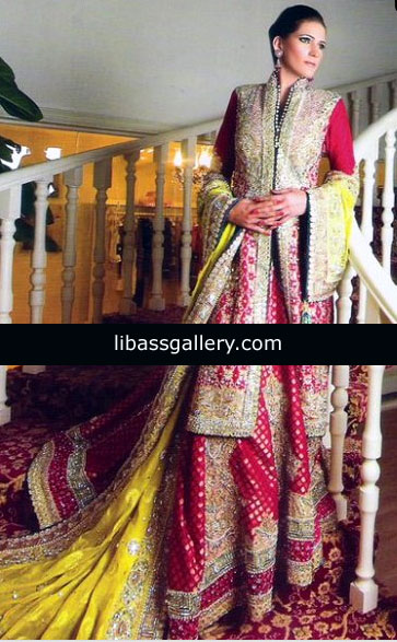 Traditional Pakistani Indian Sharara Gharara Lehnga,Bridal Dresses Wedding Party Dresses,London Bridal Week