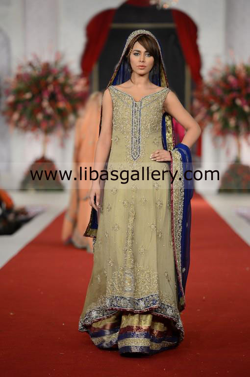 Renowned Designer Sonia Azhar Amazing Bridal Lehengas Sharara At Pakistan Fashion Week London UK USA Bridal Wear  