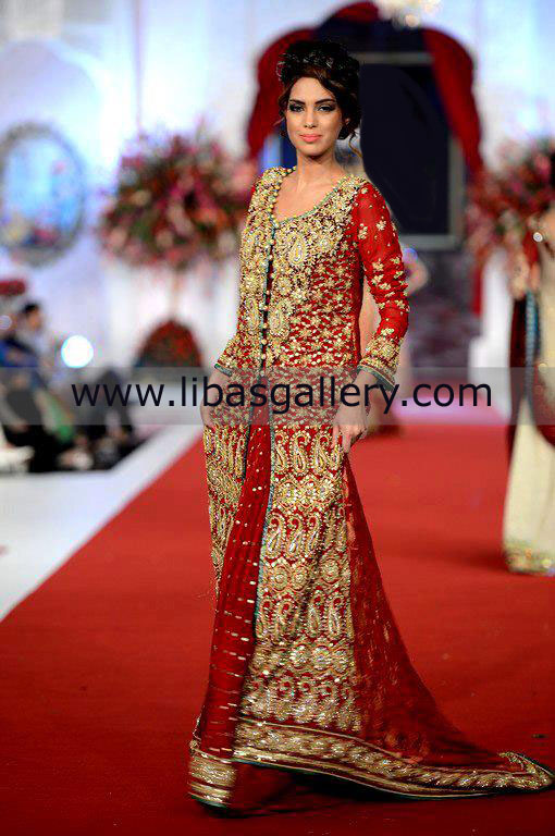 Latest Bridal Anarkali Collection on Sale By Designer Tabassum Mughal Bridal Couture Week Lahore Dresses Online London, Uk,