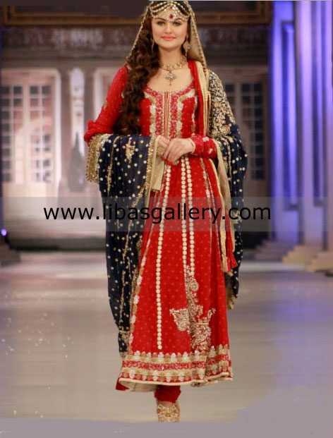 Red Timmens Anarkali
