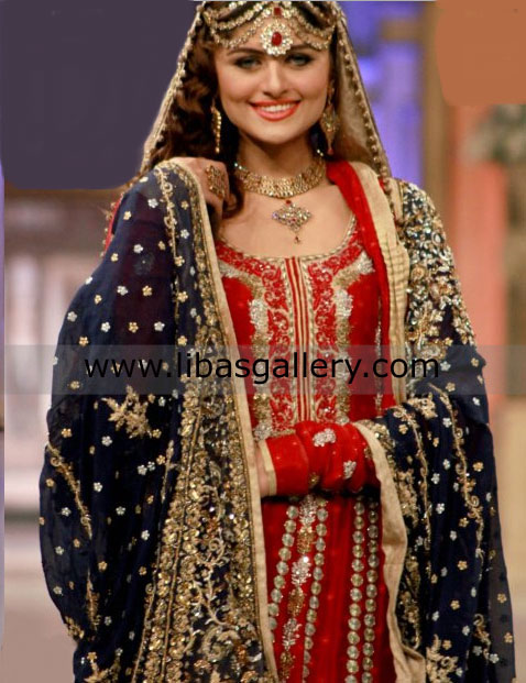 Red Timmens Anarkali