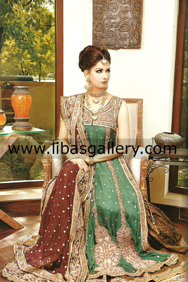Jungle Green Glee New Bridal Dress 