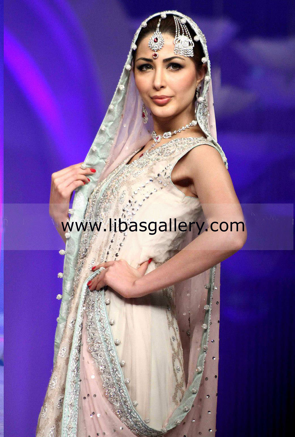 Diamond Pink Roswitha Embellished Bridal Shararas 