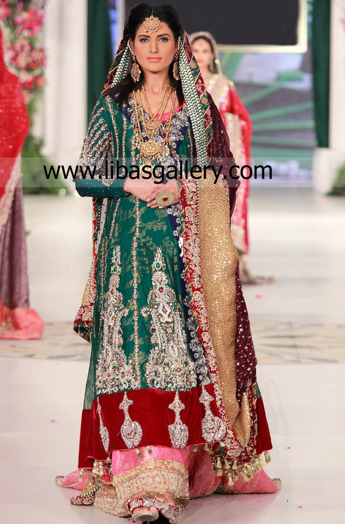 Emerald Green Daytona Traditional Pakistani wedding Dress