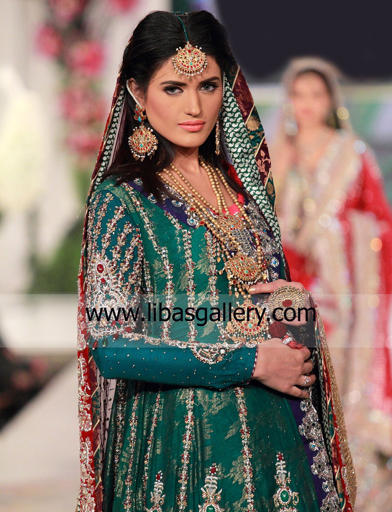 Emerald Green Daytona Traditional Pakistani wedding Dress