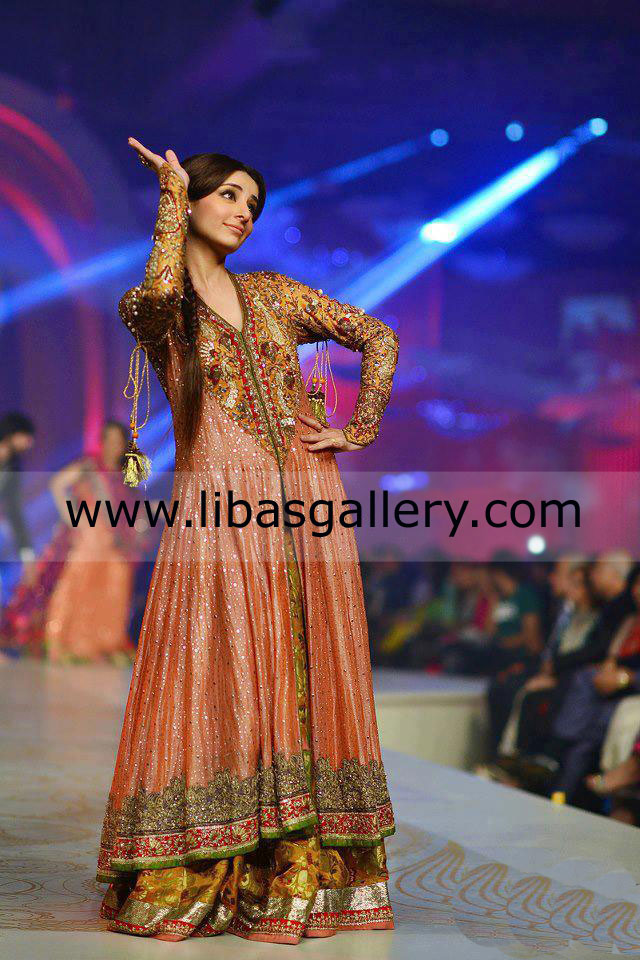 Burnt Orange New bridal Dress