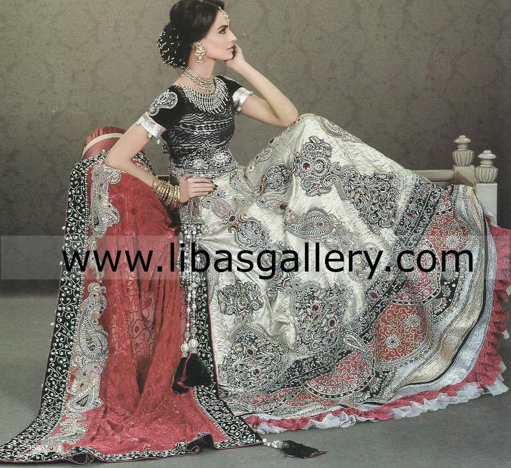 Battleship Gray Bridal Lehenga