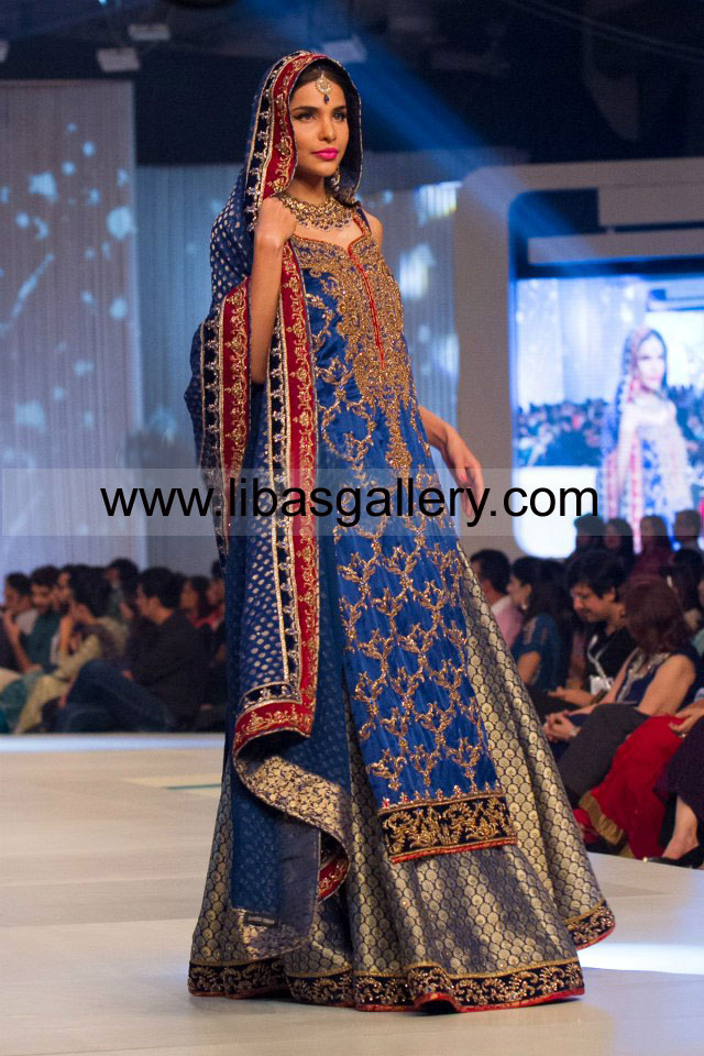 Electric blue Pavone Bridal Dresses