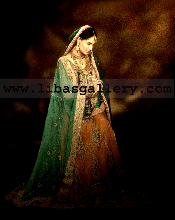 Safety orange Chandra Bridal Dress