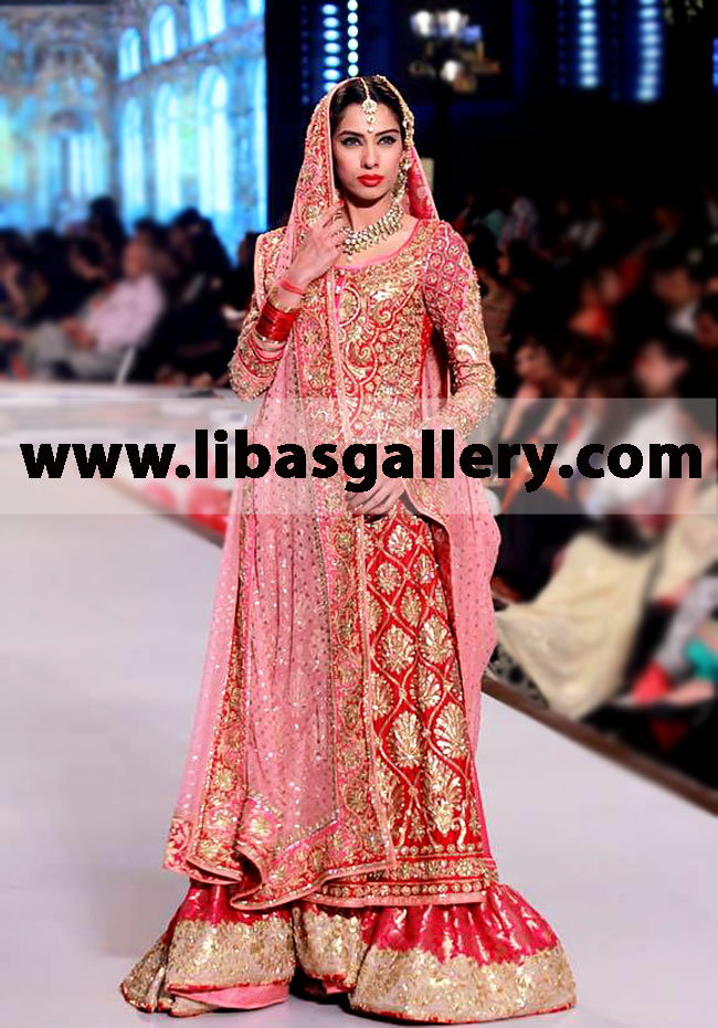 Nomi Ansari bridal lehenga collection Beautiful Bridal Wear, Bridal Dresses 2014 in Angrakha Style With Lehenga in Traditional Red Color Shop in Florida, Pennsylvania and Georgia, USA Tel.+1 585 638 3311 Call For Price