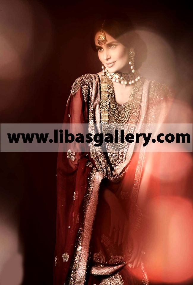 Maroon Cavallari Bridal Wear 2014