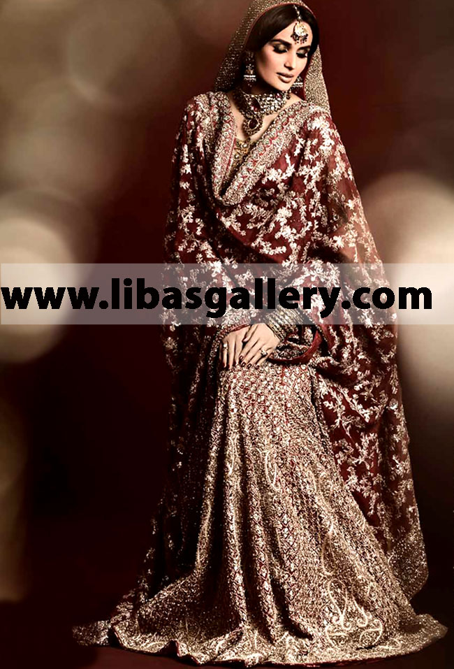 Maroon Missuoy Bridal Wear 2014