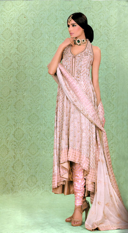 special occasion pakistani designer dresses for engagement party,lite pink bridals online