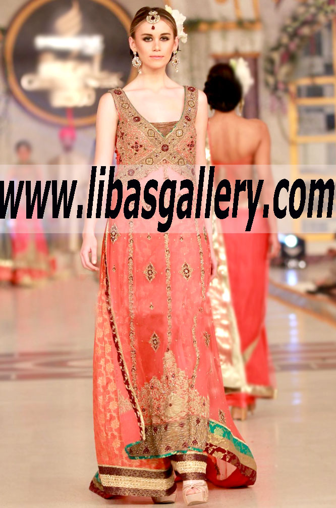 Designer MEHDI Anarkali Styles Suit at PBCW 2014 plus size Anarkali special occasion dresses at Pantene Bridal Couture Week 2014 Karachi. Lahore Online Shops, Dayton, Columbus, Cleveland, Findlay OH, USA