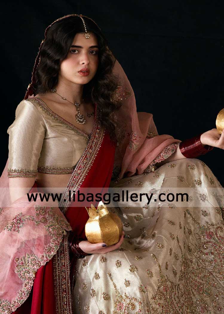 Luxury hand embellished Bridal Lehenga Choli Set