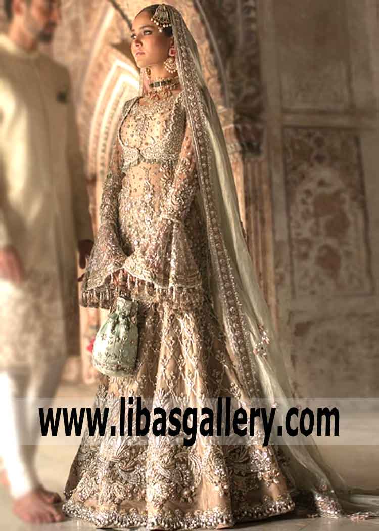 The Magnificent Peach Lilium Lehenga
