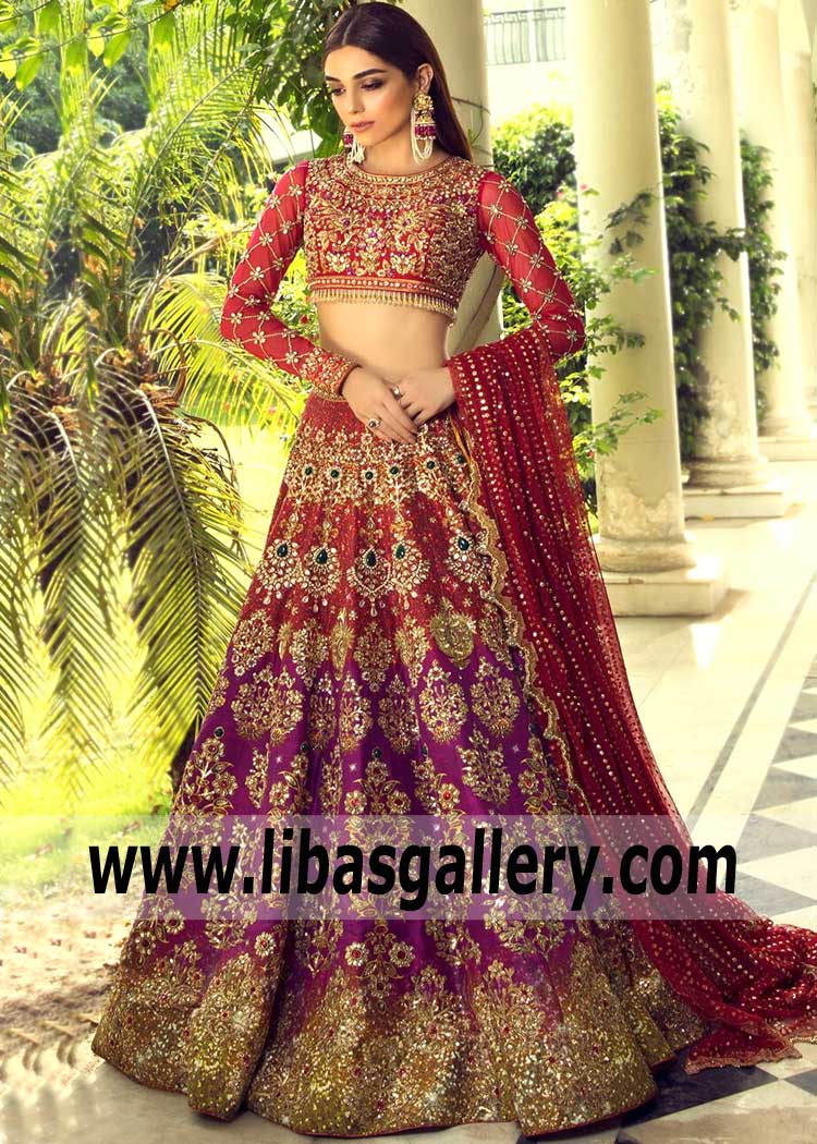 Glamorous Maroon Purple Bridal Lehenga for Wedding and Special Occasions