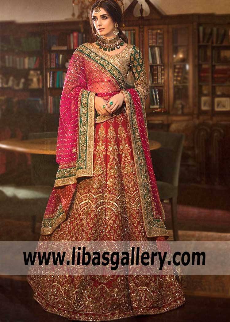 Beauteous Rufous Green Bridal Lehenga for Wedding and Special Occasions