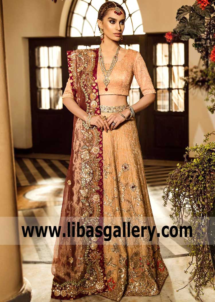 Ravishing Peach Bridal Dress for Wedding and Special Occasions