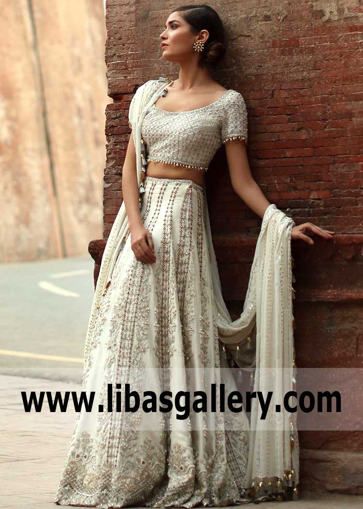 Alluring Off White Custom made Bridal Dress for Wedding and Special Occasions