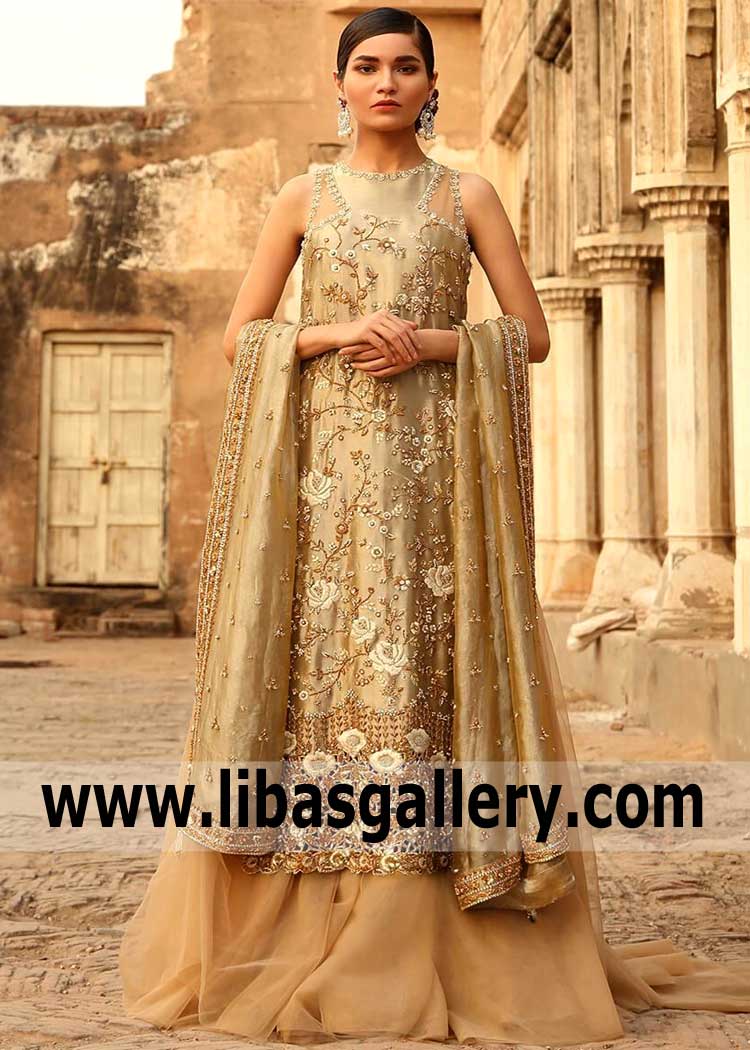 Captivating Gold Bridal Gown for Reception and Special Occasions