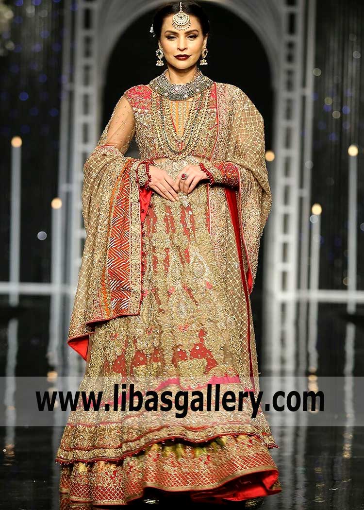 Best-rated Pakistani Wedding Anarkali Gown Aisha Imran Floor Length Wedding Gown Prices Buy in New York, New Jersey, USA